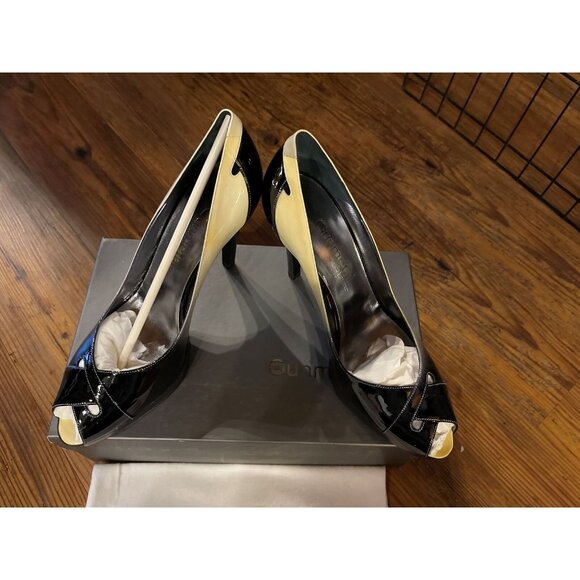 Gunmetal Designer Women's Patent Leather Heels - Size 38.5 EUR | 8.5 US New - Picture 3 of 4